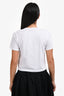 Fendi White/Black Cotton Embroidered Logo T-Shirt Size S
