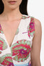 Altuzarra White/Blue Tropical Floral Printed Sleeveless Dress Size 34