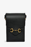 Gucci Black Leather Horsebit Crossbody Bag