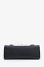 Gucci Black Leather Strawberry Embellished Shoulder Bag