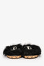 Pre-Loved Chanel™ 2022 Black Faux Fur CC Sandals Size 38