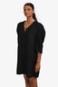 Ba&sh Black Linen Criss-Cross Short Sleeve Mini Dress Size S