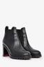 Christian Louboutin Black Leather 'Marchachroche' Heeled Boots Size 37.5