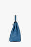 Hermès 2014 Blue Leather Ghilles Kelly 32 PHW