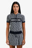 Christian Dior Navy Blue Oblique Cotton Hooded Mini Dress Size XS