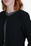 St. John Black Wool Linen Blend Midi Cardigan Size 4