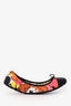 Jimmy Choo Orange Floral Scrunch Ballet Flat Size 41