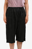 N.21 Black Crinkled Effect Cropped Pants Size 46