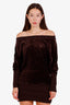 Robe courte en velours marron Moncler, taille M
