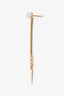 Christian Dior Gold Tone Faux Pearl & Crystal Tribales Single Ear Climber Earring
