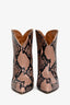 Bottines Paris Texas à imprimé python rose embossé, pointure 37