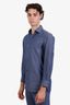 Zenga Blue Cotton Button Up Shirt Size M Mens