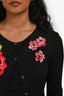 Moschino Vintage Black Knit Floral Embroidered Cardigan Size 6