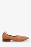 Loewe Tan Leather Square Toe Flats Size 38