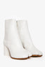Maison Margiela White Leather Tabi Ankle Boots Size 35
