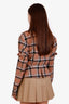 Loewe Brown/Black Wool Plaid Fringe Detailed Jacket Size 36