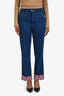 Loewe Fall Winter 2018 Blue Denim Pink Cuff Tapered Jeans Size 36