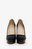 Jimmy Choo Black Sequin Round Toe Platform Heels Size 36.5