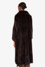 Vintage Dark Brown Mink Fur Long Coat est Size M