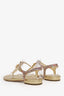 Pre-loved Chanel™ Gold Metallic Glitter CC T-Strap Sandals Size 36.5