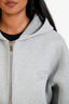 Miu Miu Grey Cotton Embroidered Logo Zip Hoodie Size XS