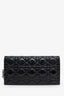 Christian Dior 2009 Black Quilted Cannage Patent Leather Lady Dior Wallet on Chain