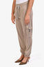 Brunello Cucinelli Taupe Cotton Ribbed Knit Joggers Size L