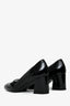 Stuart Weitzman Black Patent Button Block Heel Size 5