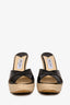 Jimmy Choo Black Patent Cross Espadrille Wedge Size 42