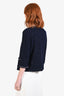 St. John Couture Navy/Silver Wool Tweed Chain Detail Jacket Size 4