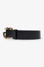 Ceinture épaisse GG Marmont Gucci en cuir grainé noir, taille 85/34