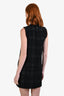 Versace Black/Silver Tweed Sleeveless Front Pocket Dress Size 36