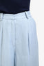 LouLou Studio Blue Linen Blend Pleated Trousers Size M