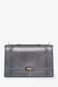 Christian Dior Silver Metallic Grained Leather Diorama Flap Bag
