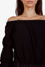 Moncler Black Ruched Off The Shoulder Midi Dress Size 42