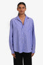 Frank & Eileen Blue/Purple Striped Cotton Linen Button-Up Shirt Size Small