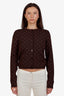 Gucci Brown GG Jacquard Logo Cardigan Size L