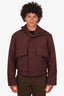 Gucci Burgundy GG Canvas Padded Jacket With Crystals Size 48 Men's