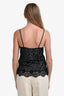 Pinko Black/White Sheer Polka Dot Lace Tank Top Size 40