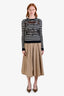 Weekend Max Mara Beige Cotton Flare Midi Skirt Size 6