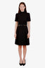 Gucci Black Horsebit Accent Knee Length Dress Size S