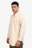 Jil Sander Cream Boucle Half Zip Shirt Jacket Size 40