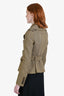 Burberry Brown Herringbone Tweed Double-Breasted Belted Jacket Size 38