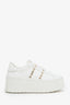 Valentino White Leather Rockstud Platform Sneaker Size 35