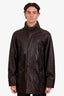 Loro Piana Black Moose Leather Cashmere Jacket Size XL Mens
