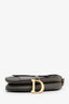 Christian Dior Olive Taupe Grained Calfskin Saddle Bag with Strap