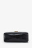 Saint Laurent Black Patent Calfskin Crocodile Embossed Monogram Lou Camera Bag