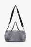 Pre-loved Chanel™ 24M Coco Beach Black/White Striped Nylon Bowling Bag
