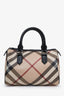 Burberry Beige Novacheck Coated Canvas Boston Bag