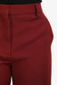 Valentino Burgundy Wool Silk Blend Trousers Size 4